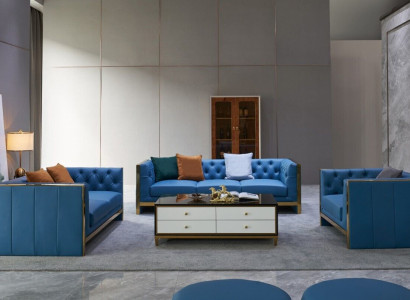 Komplette Chesterfield Set Sofagarnitur 3 2 1 Sitz Couchtisch Designer 4tlg